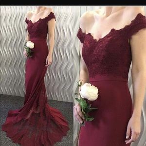Burgundy prom dress use one time like new